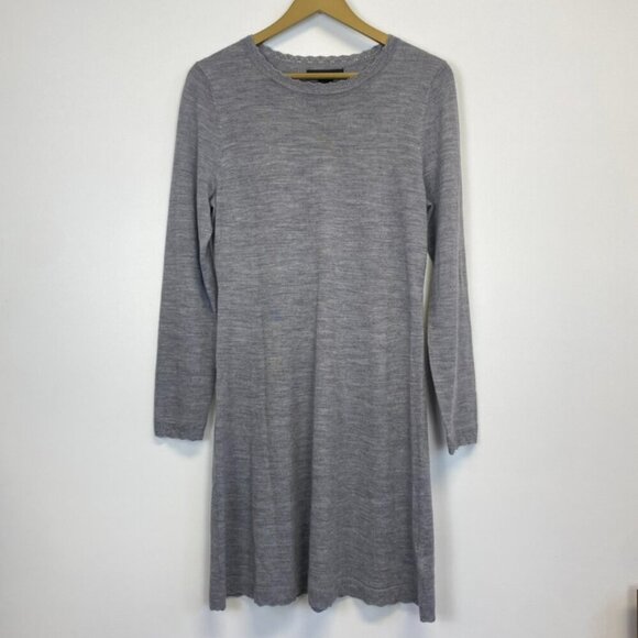 Tahari Gray Merino Wool Sweater Dress - Picture 1 of 12
